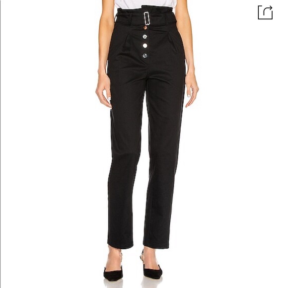 The Range STRUCTURED TWILL BELTED PAPERBAG PANTS - Picture 2 of 4